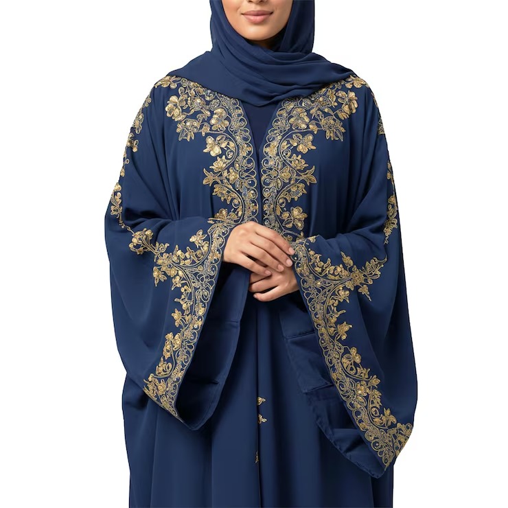 abaya17 Classic Pearl Abaya - Image 1